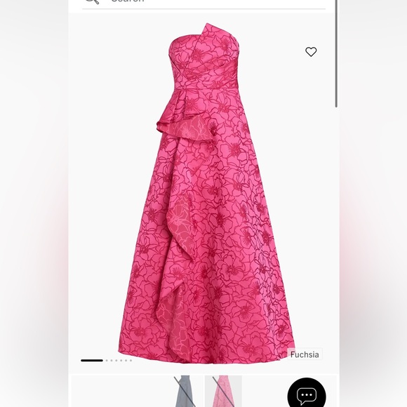 ML Monique Lhuillier Floral Jacquard Ballgown in Fuchsia, Size 4 - Picture 1 of 13